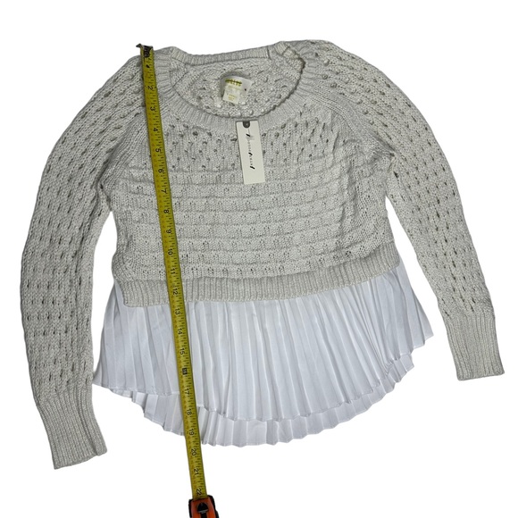 FINAL Last Chance NWT Anthropologie Maeve Layered Pleated Sweater Ivory xs - Picture 8 of 15